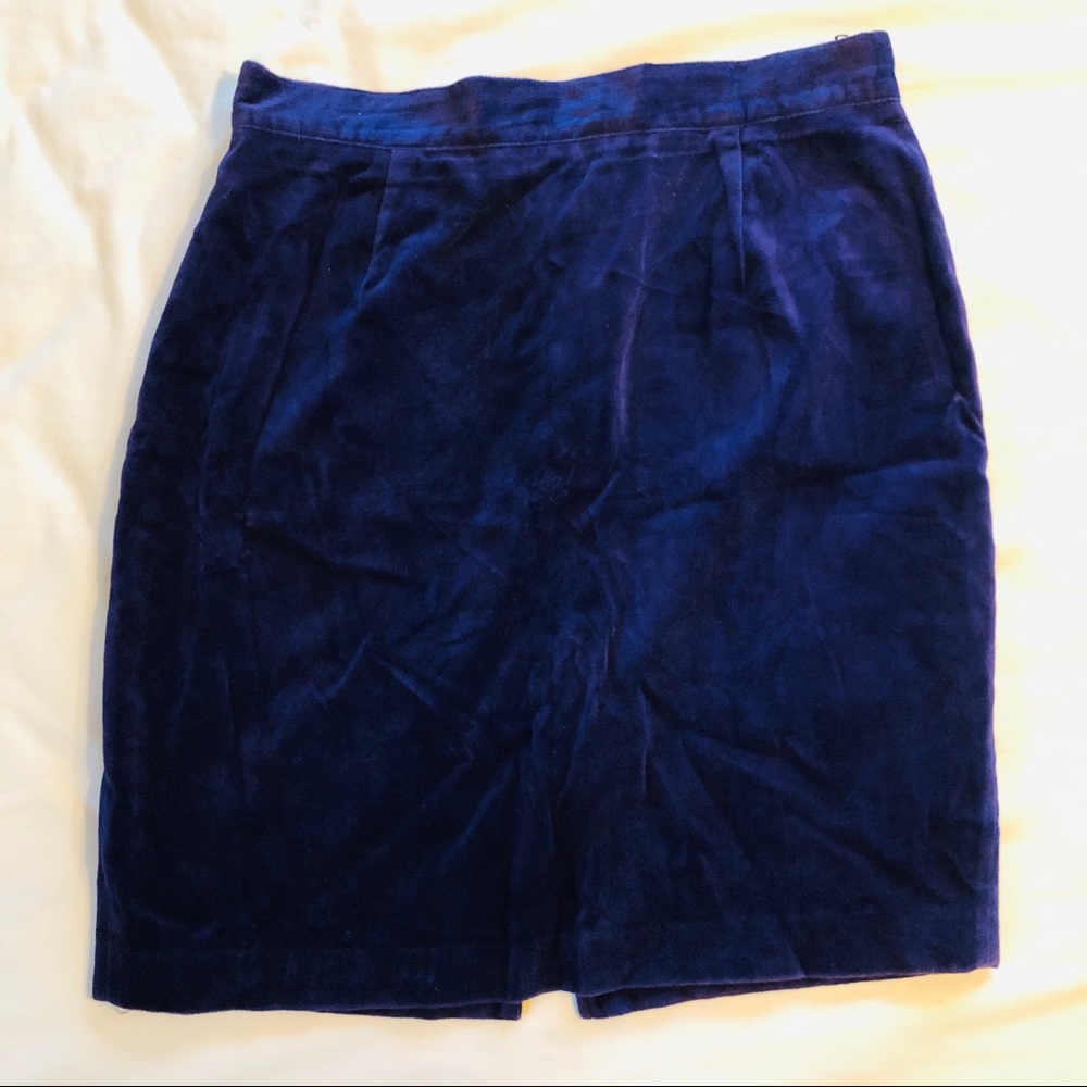 Vintage Benetton Velvet Pencil Skirt